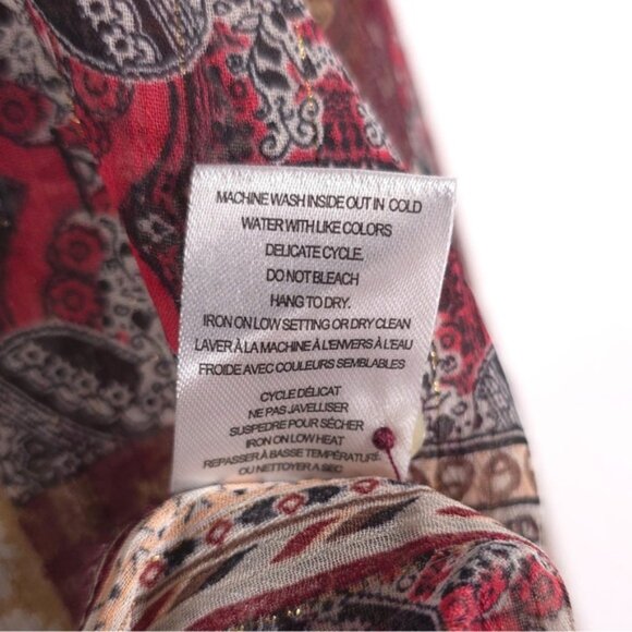 NWT HAVER LONDON Chiffon Floral‎ Button Down Shirt 2 Ways Untied Tied Size S/P - Picture 10 of 11